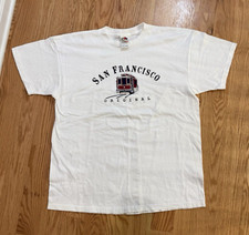 VTG 90s San Francisco Golden Gate Bridge Trolley Car Destination Tee Shirt XL