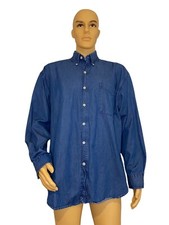AMERICAN BLUE Denim Men's Blue Jean Long Sleeve shirt Size XL 100 Cotton
