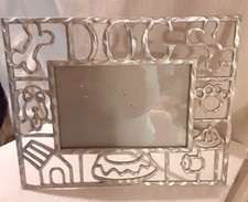DOG PHOTO FRAME Metal Ornate Dog Themed Silver Color Metal Quality Made