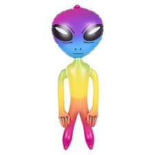RAINBOW 36" ALIEN INFLATE INFLATABLE 3 FEET BLOW UP PROP UFO GAG GIFT