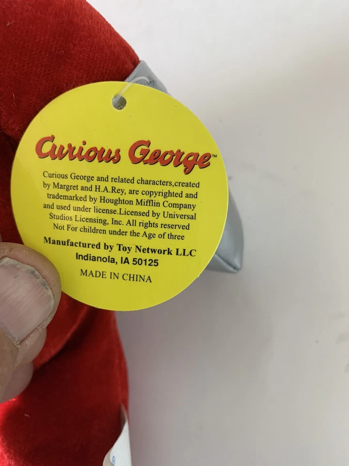 Capacete de plástico Toy Network Curious George Astronaut Monkey 19" traje espacial vermelho - Imagem 3 de 4