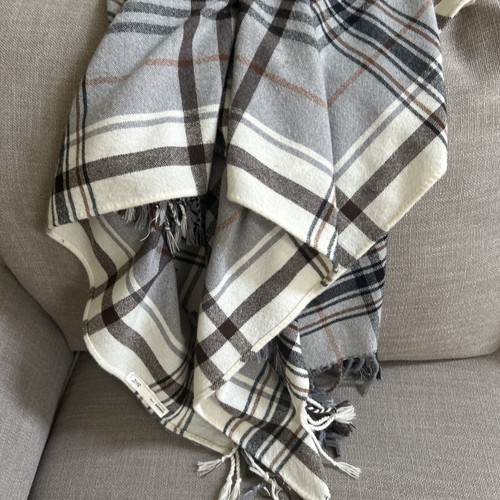 Ikea Hermine Throw Soft Wool Blend Blanket Couch Throw Beige Brown 48”x 70”