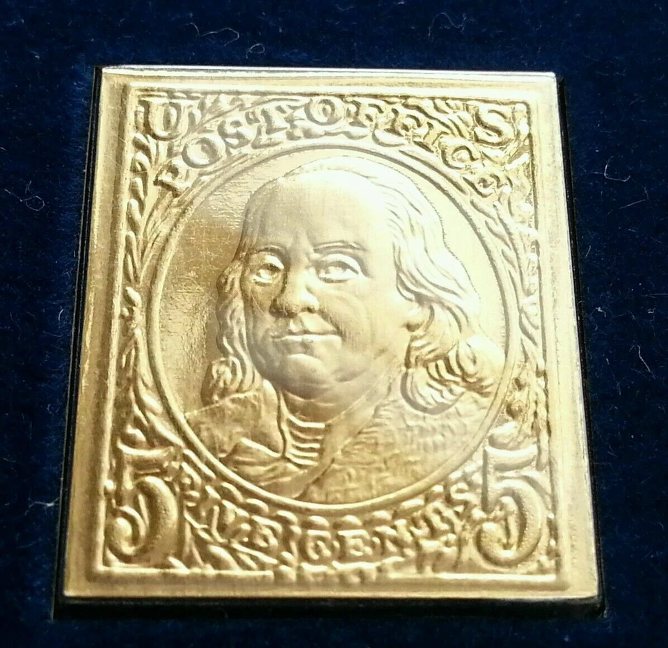 [SJ] USA Benjamin Franklin President (stamp with cover) MNH *22k gold FDC? - Image 2 of 4
