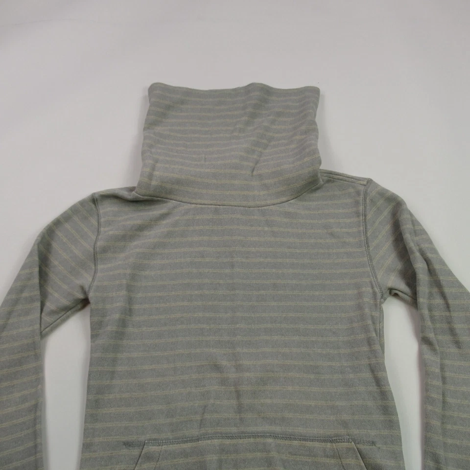 Suéter Burton Mujer XS Manga Larga Cuello Alto Pullover Gris Rayas Foto 2 de 4