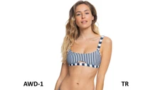 ROXY PARALLEL PARADISO BRA REVO, Mood Indigo Big Revo Stripes, Large