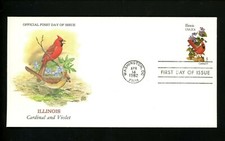 US FDC 1982 State Birds & Flowers #1965 Illinios IL PCS Postal Commem. DC cancel