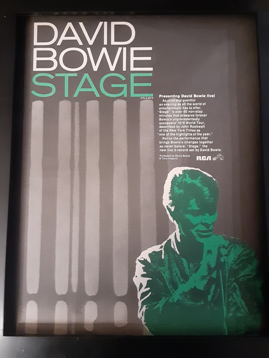 David Bowie Stage Rare Original Promo Poster Ad Framed! #3 | eBay