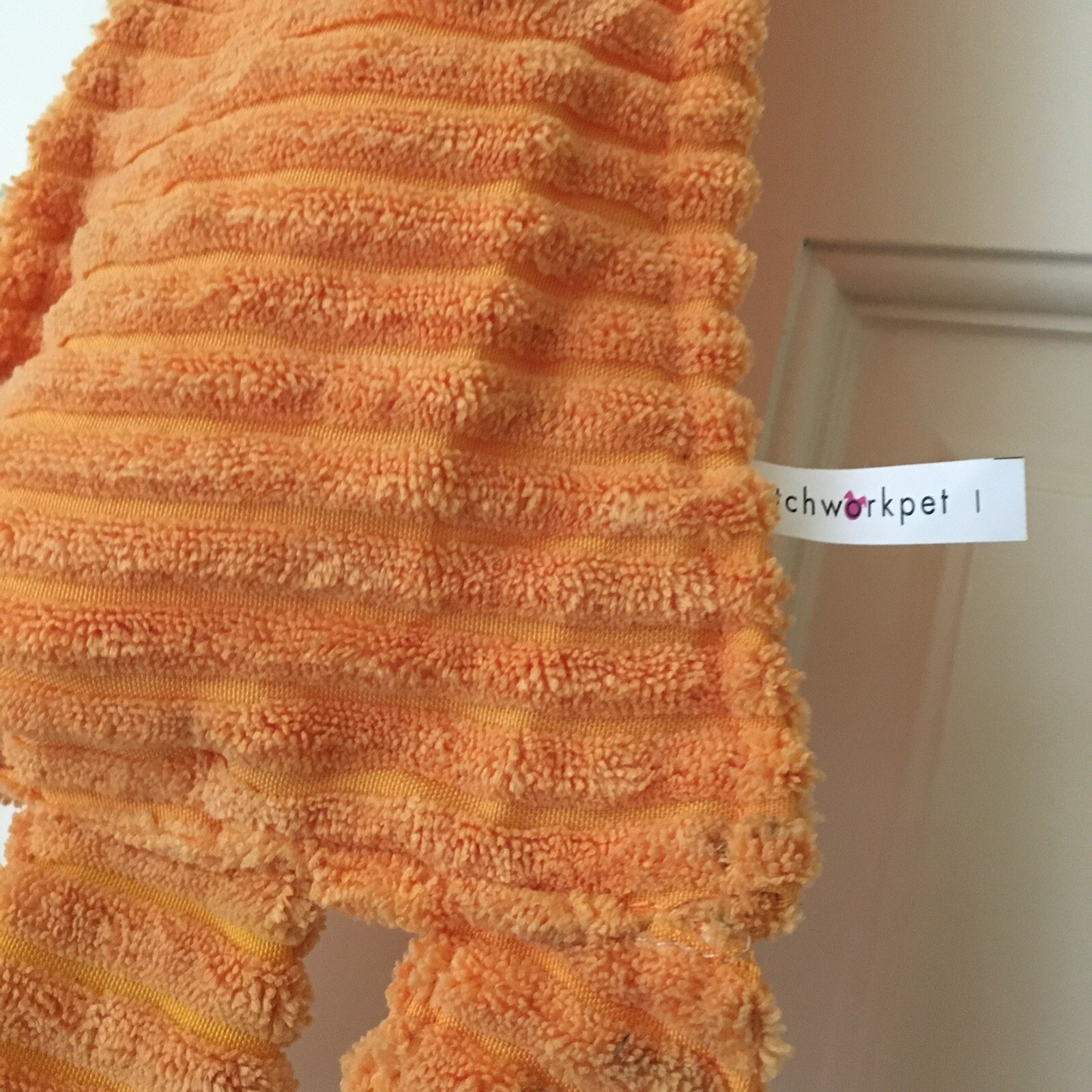NEW Patchwork Dog Toy Tugger Corduroy Flat Orange Fox 20&rdquo; with Squeaker