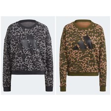 NWT Women's Adidas Sportswear Leopard-Print Sweatshirt S,M MSRP 55