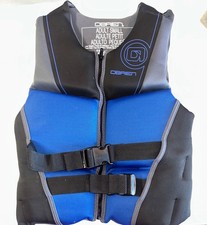 O'Brien Men's V-Back Neoprene Life Vest - Adult Small Black / Blue