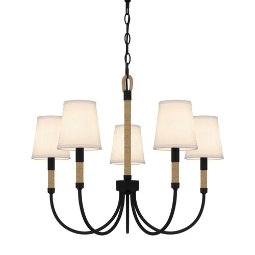 Quoizel BYL5025 Bayside 5 Light 25"W Chandelier - Black - Picture 1 of 7