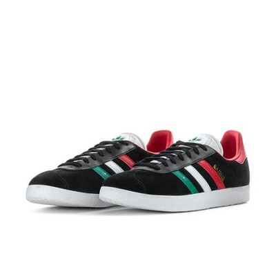 MENS ADIDAS GAZELLE HQ9441 CORE BLACK/WHITE/BETTER SCARLETT-SIZE 9