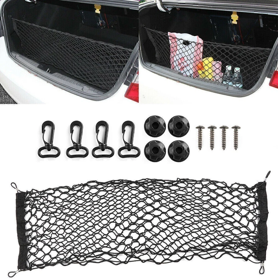 2x Trunk Cargo Net Car Nylon Elastic Mesh Organizer Truck Universal 4 Hook Rear - Изображение 4 из 4