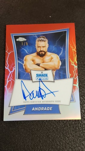 2025 Topps Chrome WWE Andrade Auto Red Smackdown /5