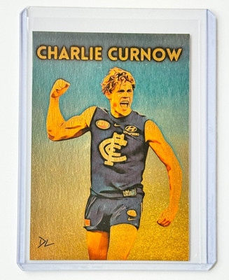 Charlie Curnow Gold Plated Artist Signed ''Carton Blues AFL'' Trading Card 1/1