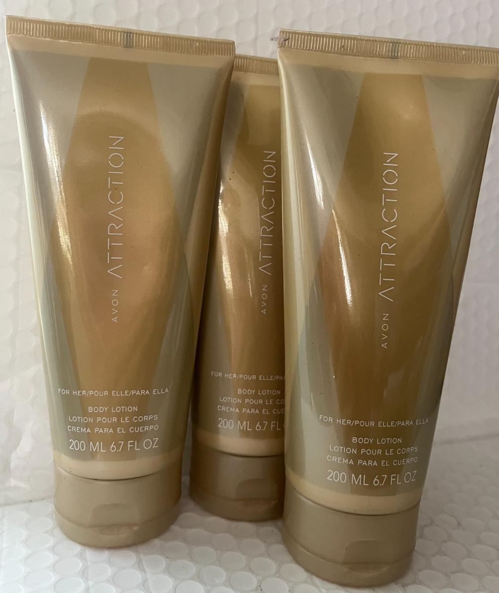 3,AVON ATTRACTION FOR HER BODY LOTION FL OZ(3PIECES) SEALED DISCONTINUED
