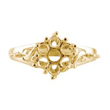 Semi Mount 4MM Round Shape Faceted Ring Sterling Silver Jewelry