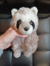 Wild Republic Racoon Black Gray 8"Stuffed Animal Plush Preowned