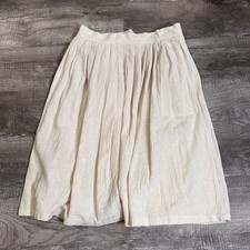 Issey Miyake Plantation Vintage Cream Textured Cotton Wrap Midi Skirt Small