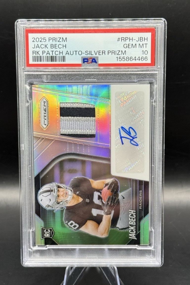 2025 Prizm #RPH-JBH Jack Bech Silver Prizm Rookie Auto /99 RPA SP PSA 10