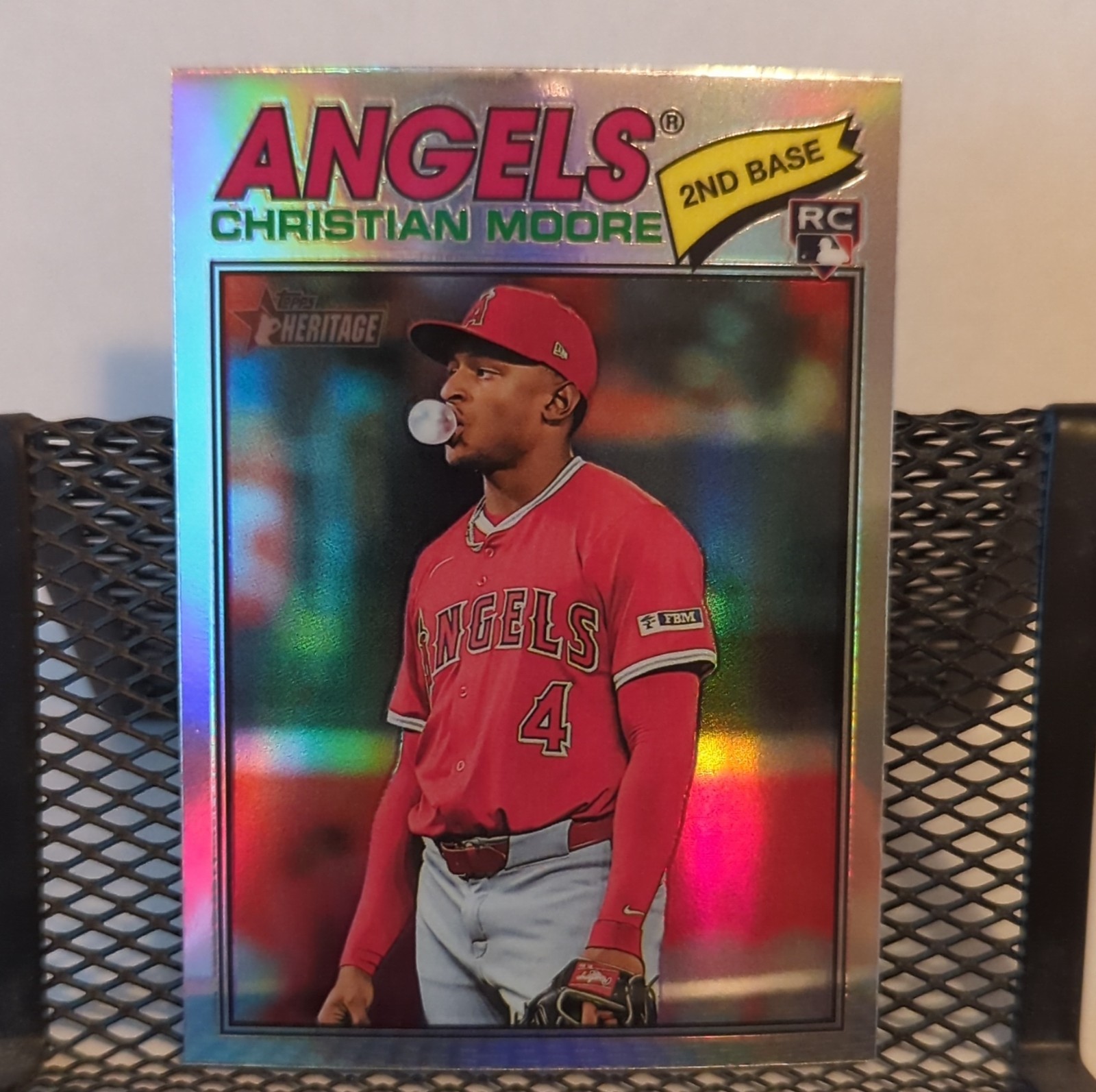 2026 topps heritage christian moore chrome refractor rookie angels #249