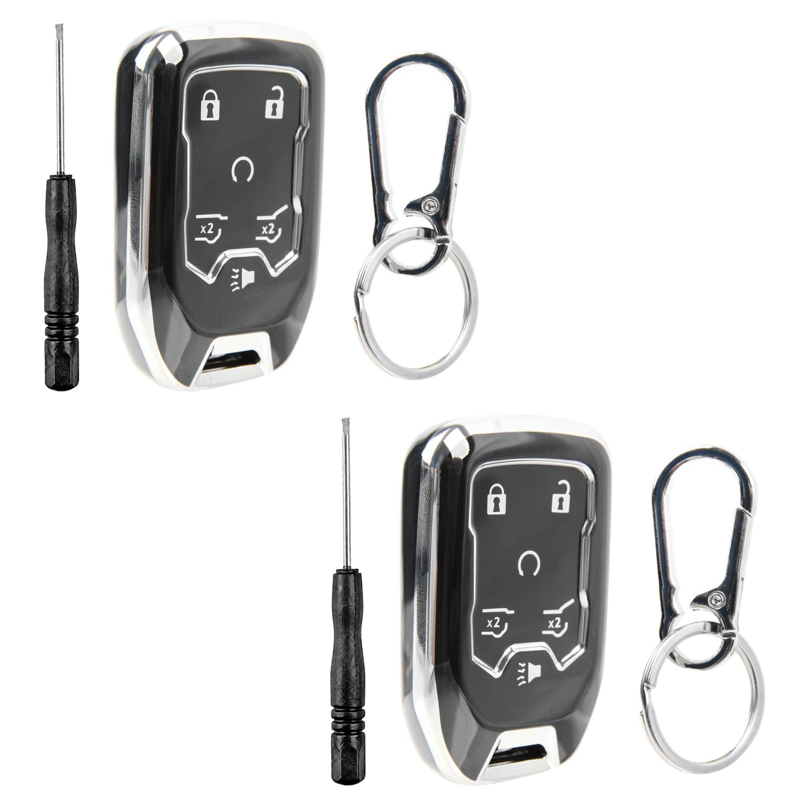 2 Remote Fob Shell Case Polymer Cover for 2015 2016 2017 2018 2019 2020 GMC 6b