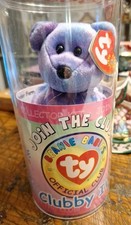 NEW Ty Beanie Baby Clubby IV Bear Sealed in Tube W/ Possible Ty Warner Signature