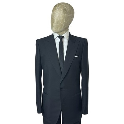 Canali Anzug Sakko Blazer 38R Schwarz Mohair Wolle Herrenanzug Spitzes Revers Vintage ''