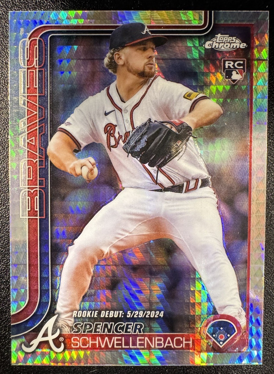 2025 Topps Chrome Update Spencer Schwellenbach RC Debut Prism Refractor #USC132