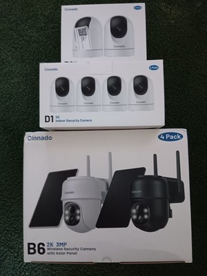 Cinnado 2K 3MP Outdoor Solar Security Camera, With additional Indoor Cameras. 