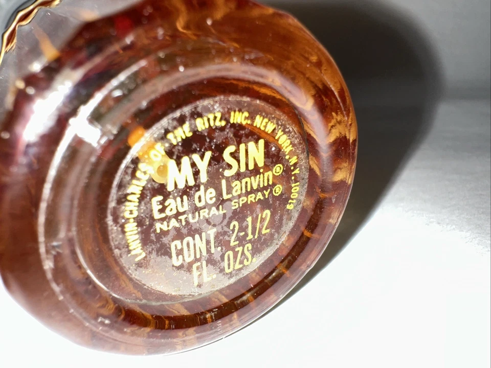 Raro Vintage Ritz Eau De Lanvin My Sin 2,5 Oz Perfume Spray Novo Sem Caixa - Imagem 3 de 4