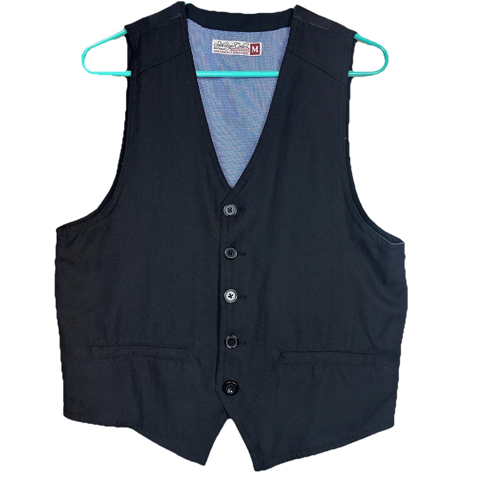 Sovereign Code Men's Black 5 Button Lined Vest Wa… - image 1