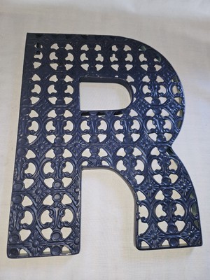 Large Ornate Decorative Metal Letter ''R'' 10 x 8 Wall Hanging
