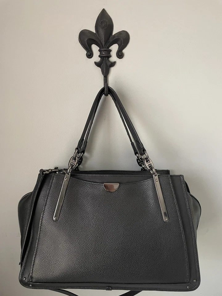 COACH Dreamer 36 Satchel Black Pebble/ Smooth Leather Gunmetal Hardware 38550 - Image 2 of 4