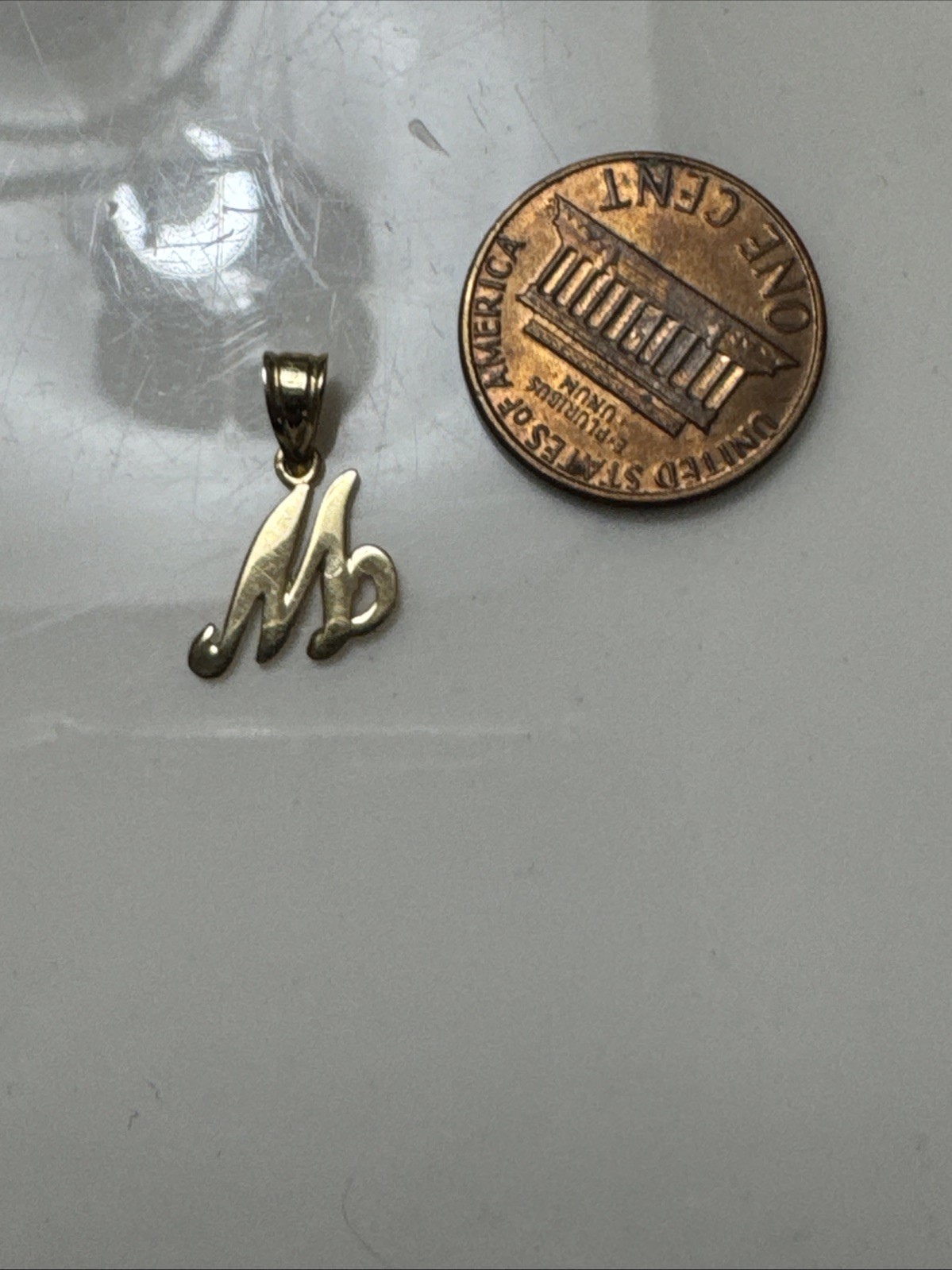 14K Solid Yellow Gold Diamond Cut Initial Alphabe… - image 9