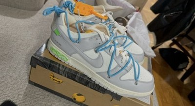 Nike Dunk Low Off-White Sail Neutral Grey-Blue Fury Size 12