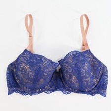 Thirdlove 24/7 Lace Balconette Bra Size 32D Blue Underwire Lined UW Third Love