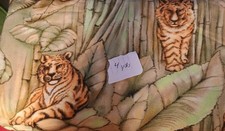Tiger Jungle Animal Print Fabric Multicolor 4 yds Quilting Crafts