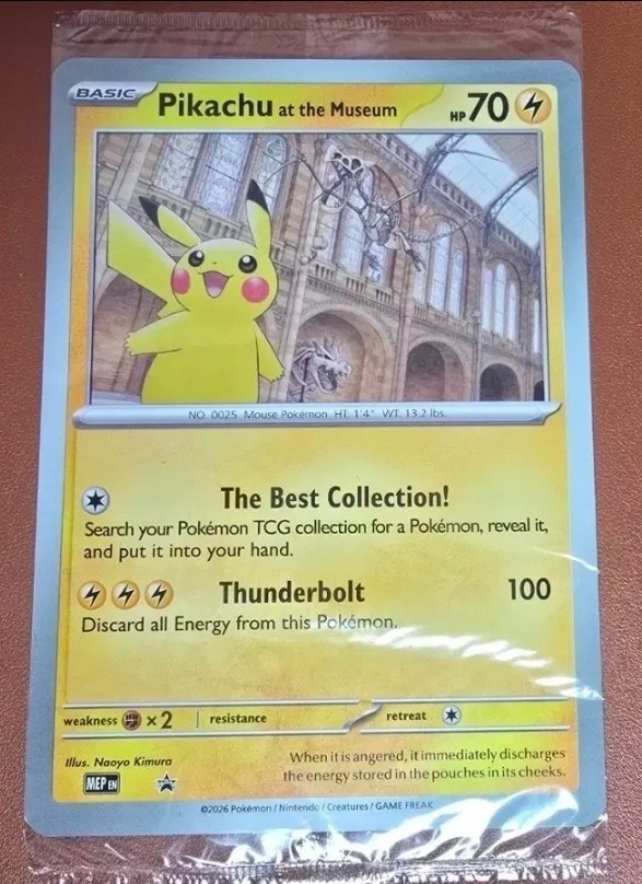 Pokemon Pikachu at the Museum Jumbo Oversized Promo Card Sealed 2026