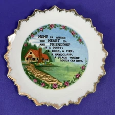 Home Poem Plate Home is where my Heart Artmark Original Made in Japan Vintage
