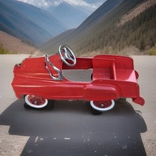 1950  s Murray Jet Flow Drive Fire Chief Pedal Car Needs Restoration.