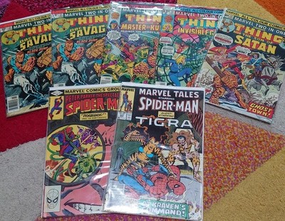 Marvel Vintage Comics Job Lot x 7 Issues  Spider-man The Thing Kraven DocSavage 