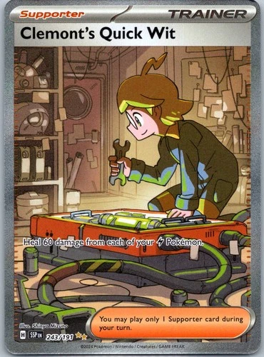 Clemont's Quick Wit - Special Illustration Rare SV08: Surging Sparks 243/191 NM