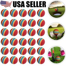 30Pcs Foam Sponge Training Golf Balls Elastic Soft Indoor Practice Rainbow Color