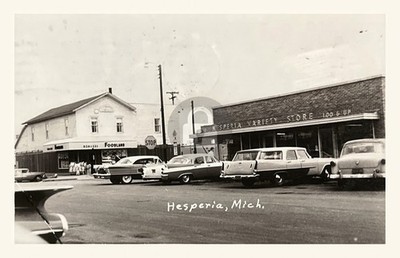 Variety Store Downtown Hesperia Michigan MI RPPC Photo Postcard COPY
