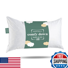 ComfyDown 14x26 Down Feather Throw Pillow Insert, 100 Cotton Cover, Made in USA