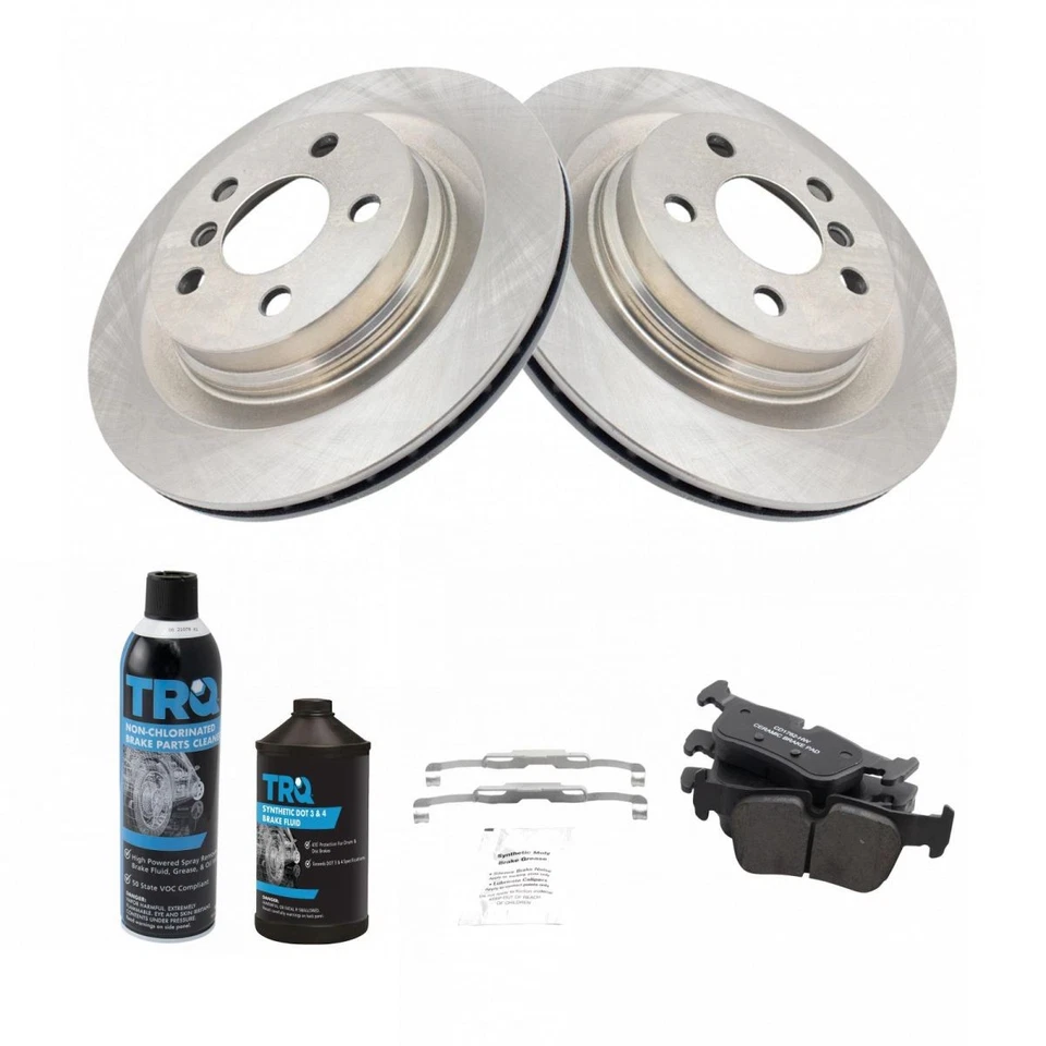 TRQ Rear Ceramic Brake Pads & Rotors Kit Fits 2016-2020 BMW 2017-2019 Mini - Image 2 of 4
