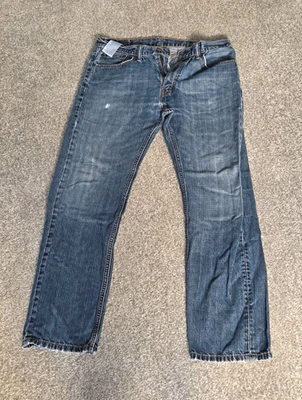Levi's 505 Men's Blue Denim Medium Wash Straight Leg Regular Fit Jeans W33 L32