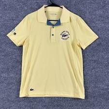 Lacoste Sport Shirt Mens Small Miami Open Polo Yellow Tennis Stretch Sports