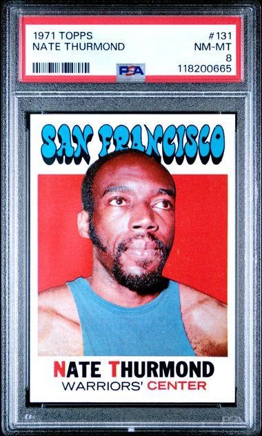 1971-72 Topps Basketball Card NATE THURMOND #131 San Francisco Warriors PSA 8